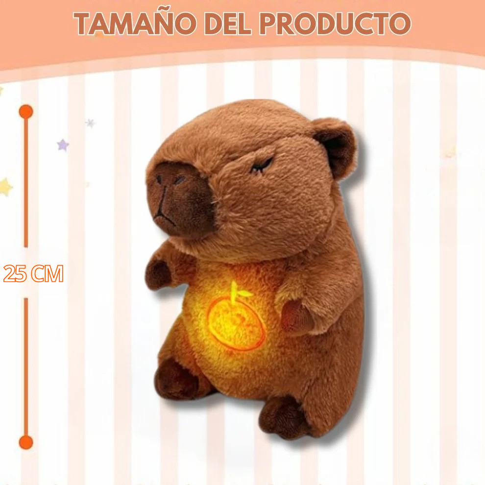 PELUCHE CAPIBARA INTERACTIVO – RESPIRA, ILUMINA Y RELAJA