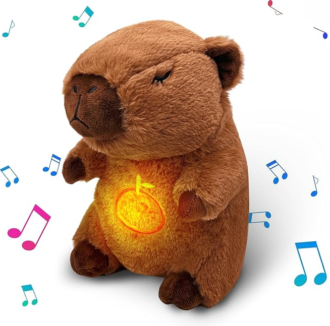 PELUCHE CAPIBARA INTERACTIVO – RESPIRA, ILUMINA Y RELAJA
